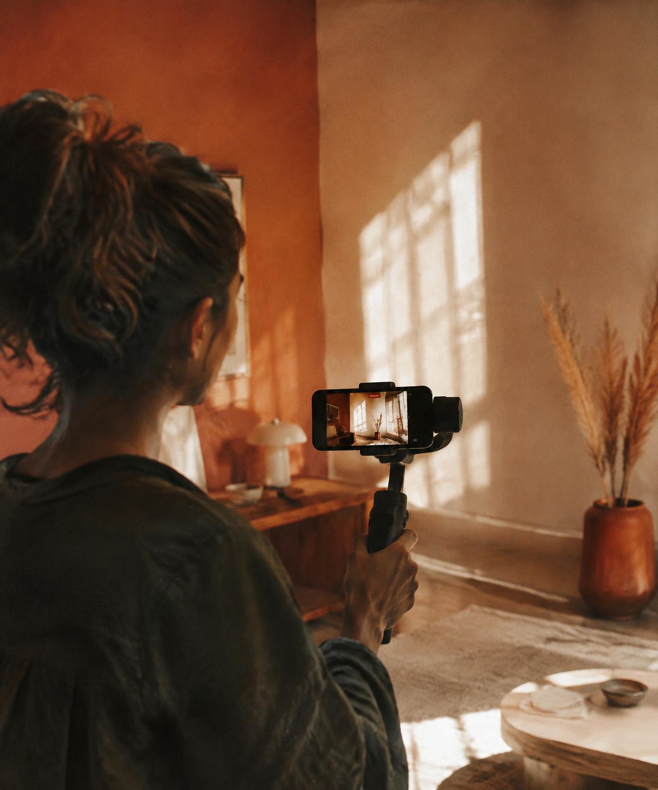 Filming social media content